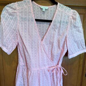 Lucky Brand Top Shirt Womens XS Pink Wrap Style Boho Blouse